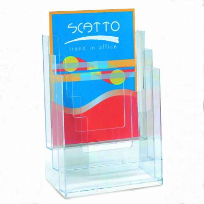 Clear Acrylic 3-Tier Brochure Holder for 8.5"w or 4"w Literature