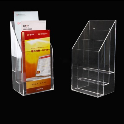 3 layers wall mount clear acrylic magazine file holder