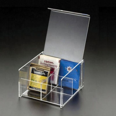 Wholesale black acrylic tea bag storage box for coffee shop